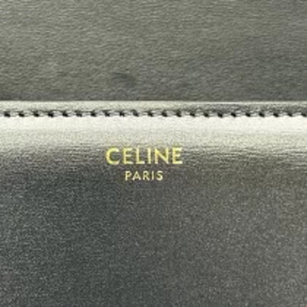 Celine Leather Triomphe Shoulder Black Bag Black - Picture 11 of 13